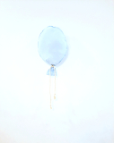  Balón na stenu pastelovo BABY modrá 40x30cm