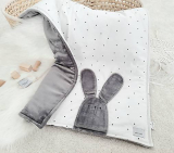 Teplá deka s vatelínom 70x90cm šedý zajko
