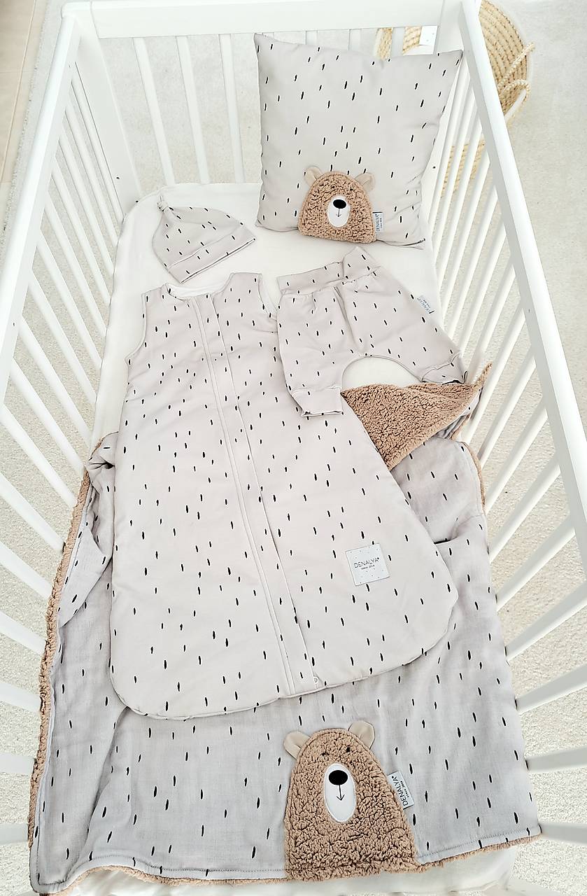 Deka do kočíka na jeseň 70x90cm s hnedým barančekom pastel ružová 