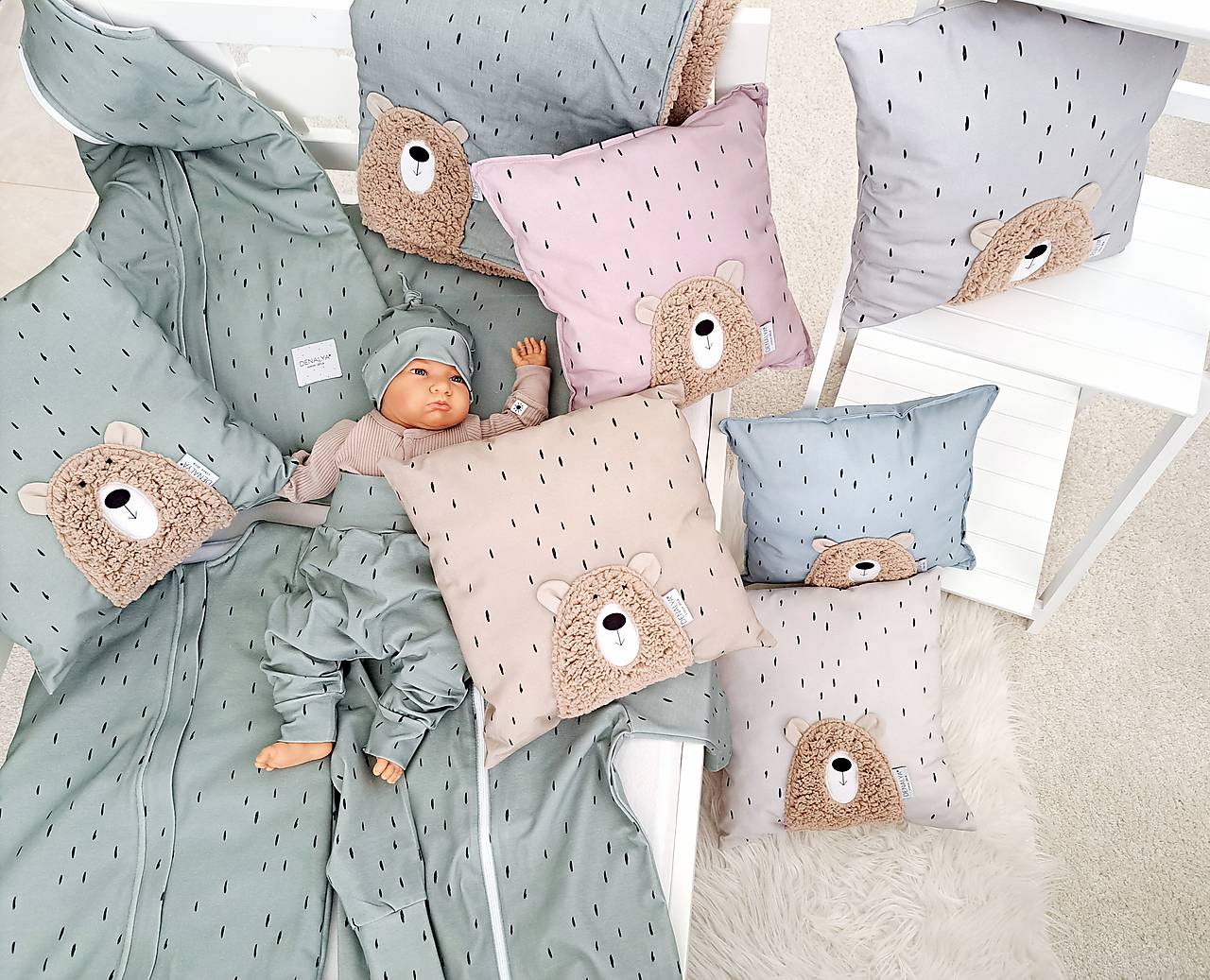 Deka do kočíka na jeseň 70x90cm s hnedým barančekom pastel ružová 