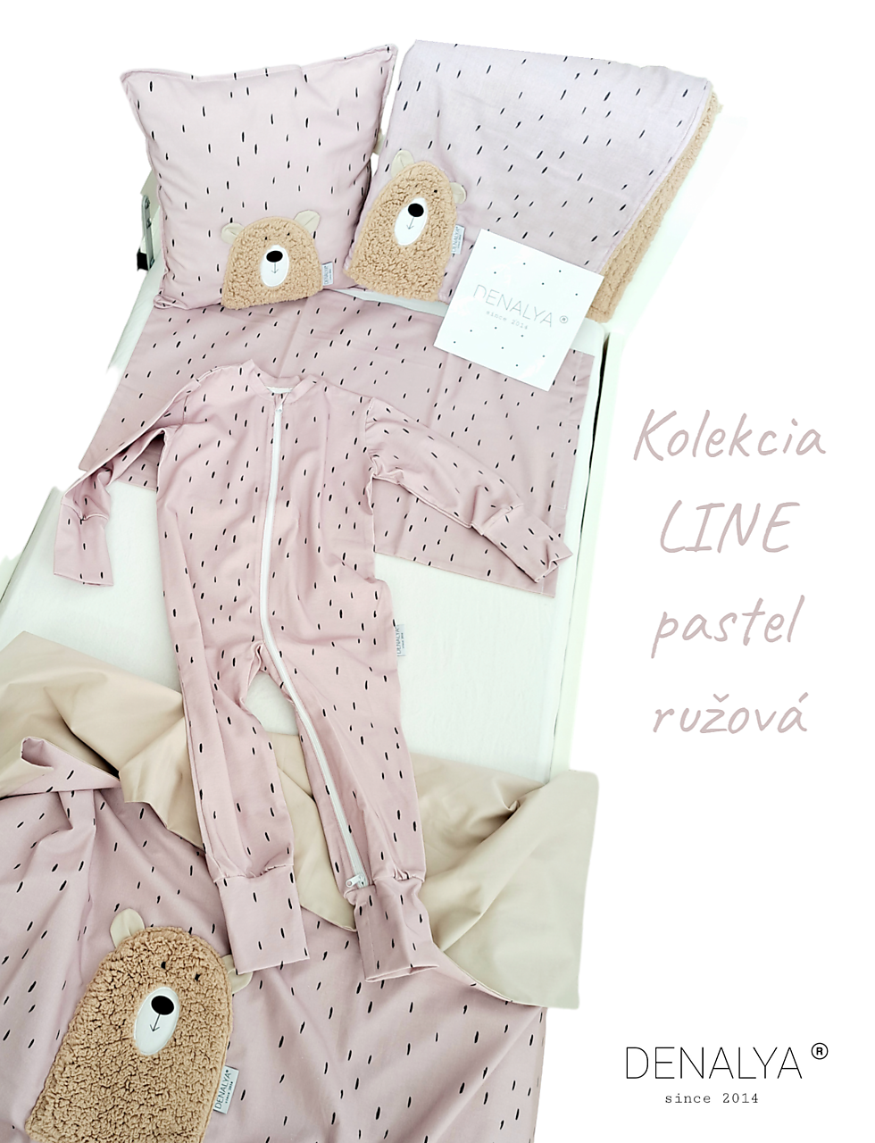 Deka do kočíka na jeseň 70x90cm s hnedým barančekom pastel ružová 