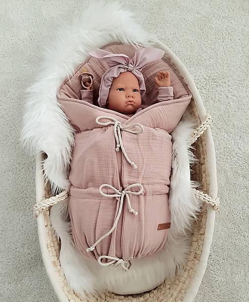 Mušelínová zavinovačka s viazaním – staroružová