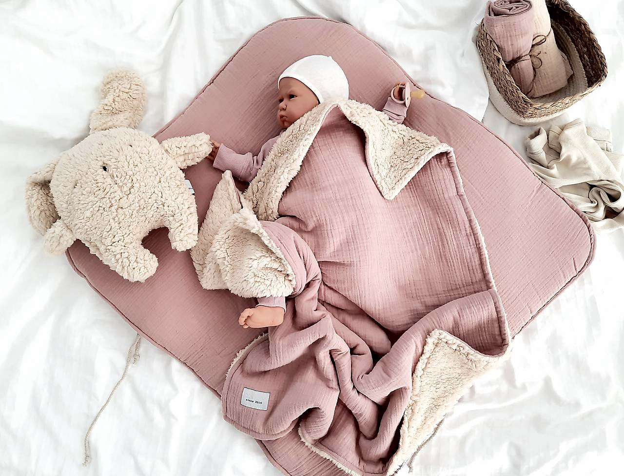 Mušelínová súprava pre bábätko 3v1 – Staroružová (BASIC)