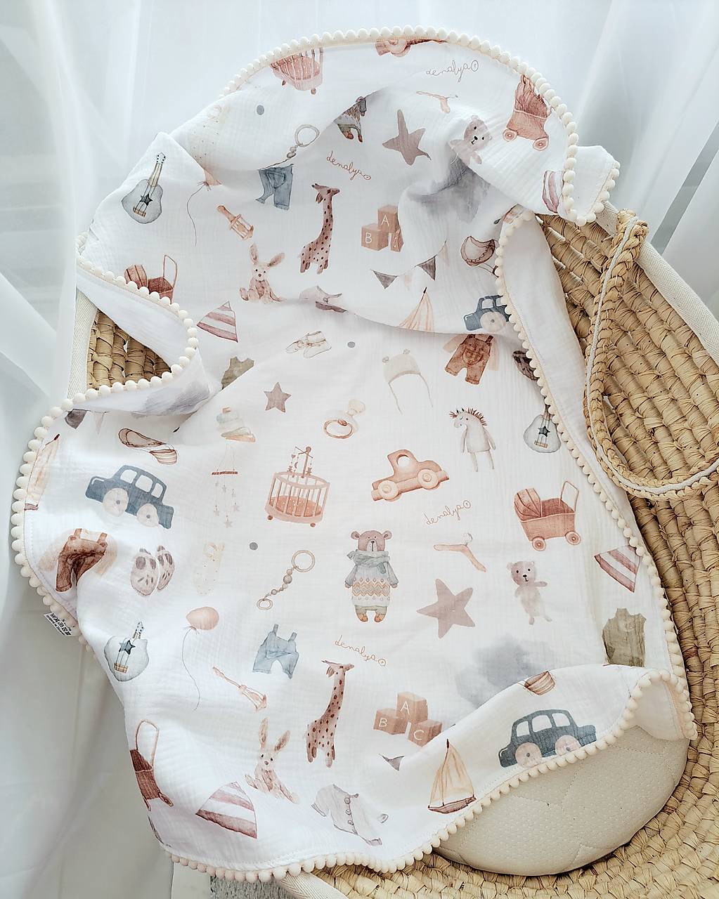 Letná mušelínová deka pre bábätko – pre chlapčeka