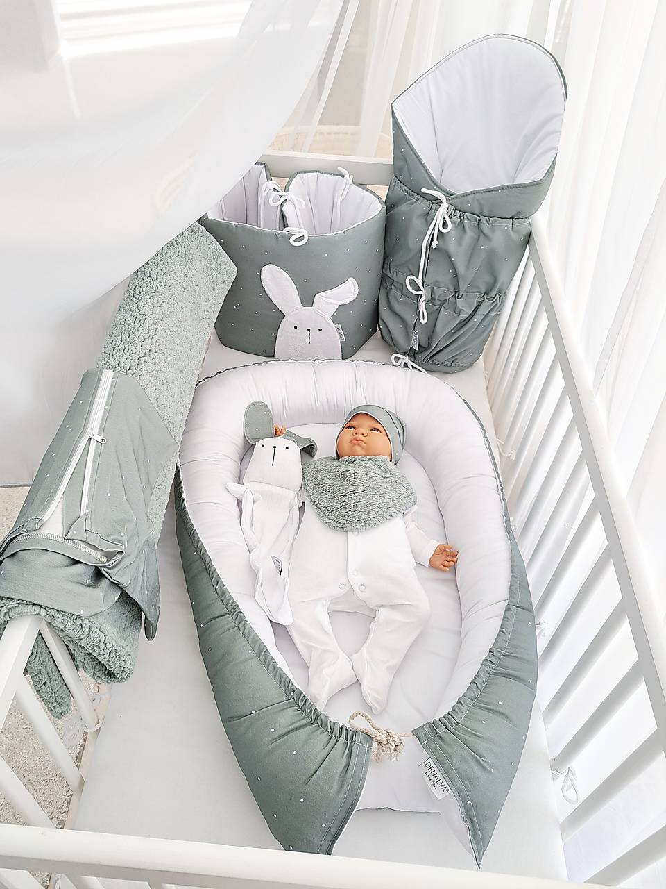 Výbava do detskej postieľky – Zelená pre chlapca