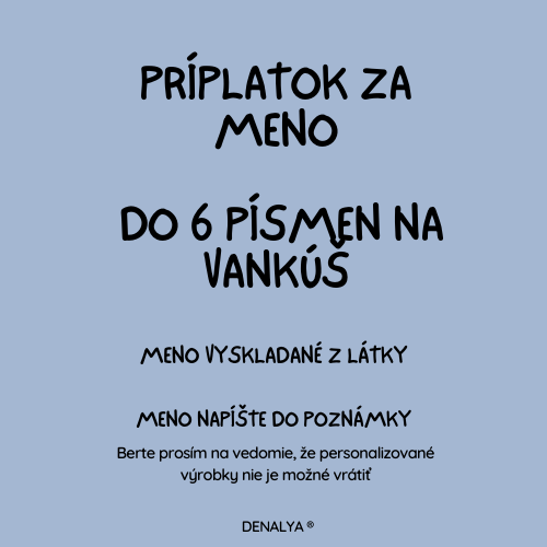 Príplatok za meno na vankúš do 6 písmen