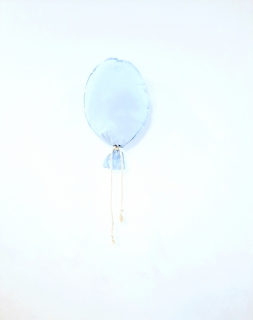  Balón na stenu pastelovo BABY modrá 40x30cm