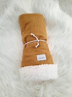 HORČICOVÁ "Tuľkacia" mušelínová deka s jemným barančekom 65x90cm