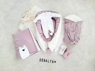 6 dielna sada PASTEL BEAR staroružová