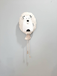 Balón na stenu krémovo-béžová bavlna macko biely POLAR