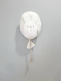 Balón na stenu Pure bodky bavlna macko zajko biely baranček