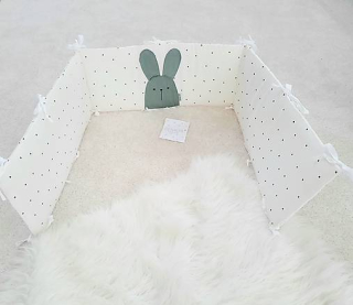 Mantinel do tvaru U s mušelínovým zajkom 180cmx30cm